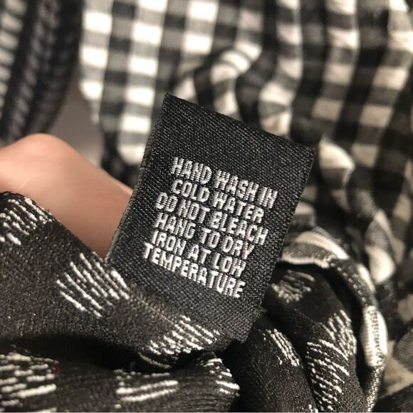 Jules & Leopold Black White Checkered Short Sleeve Blouse LARGE - Picture 4 of 6